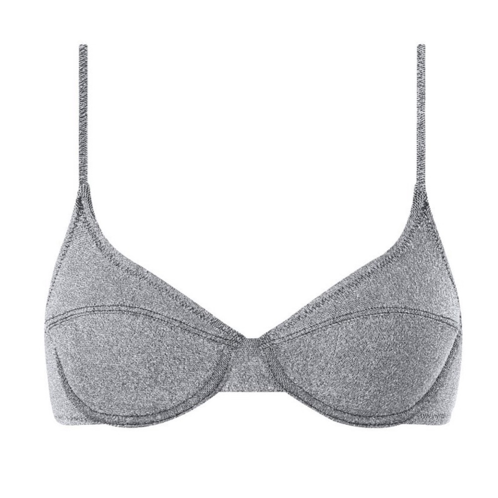 Triangl Lina Silver Sparkle Underwire Top Medium